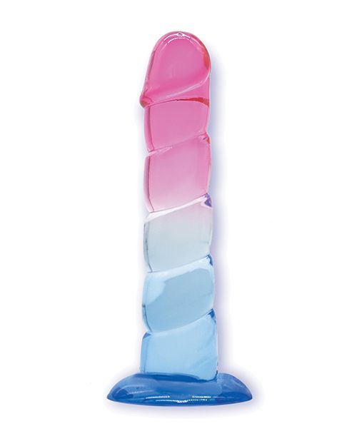 Shades Swirl Suction Cup Dildo - Pink/Blue