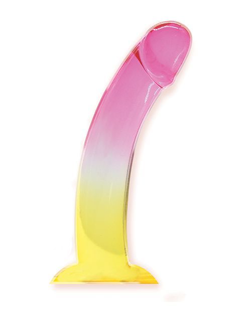 Shades 8 Inch Suction Cup Dildo - Pink/Yellow