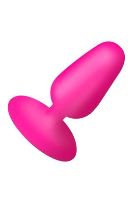 Bang! Flexible Vibrating Silicone Rechargeable Butt Plug - Pink