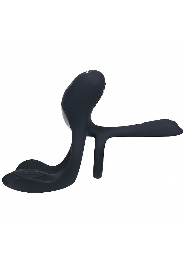 Levelz Triple Motor Vibrating Silicone Rechargeable Cock Ring - Black