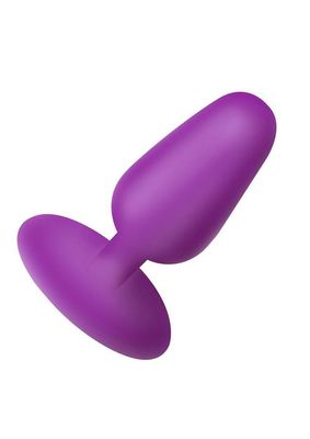 Bang! Flexible Vibrating Silicone Rechargeable Butt Plug - Purple