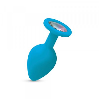 Cheeky Charms Gemma Teal Silicone Butt Plug - Iridescent Gem - Medium
