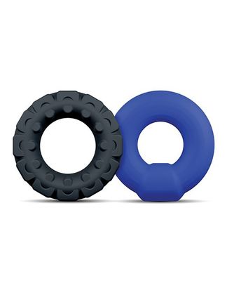 Blush Performance Plus Engage Cock Rings - Black/Blue