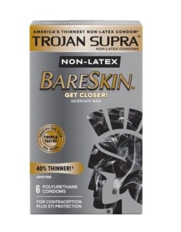 Trojan Supra Ultra-Thin Polyurethane Condoms - Box of 6
