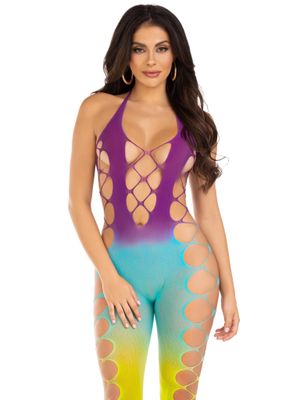 Leg Avenue Ombre Footless Bodystocking - Ocean