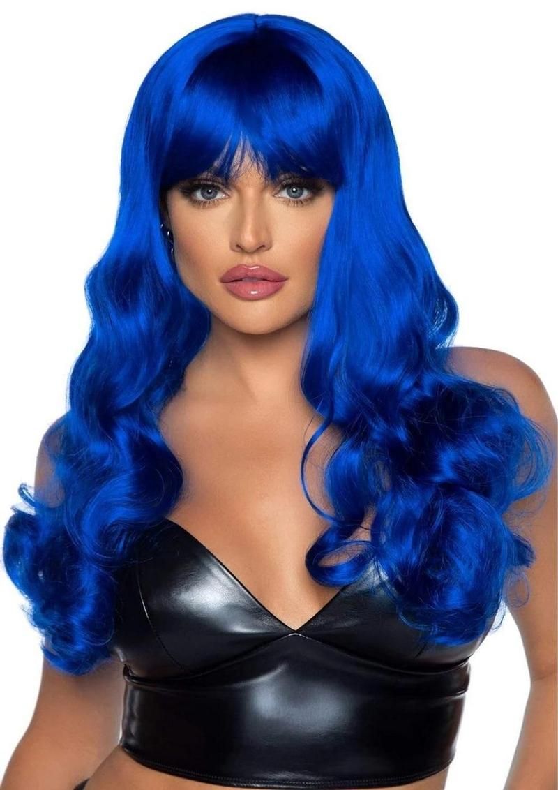 Leg Avenue Misfit Long Wavy Bang Wig - Blue