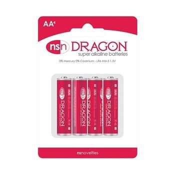 NS Novelties Dragon Alkaline Batteries - AA Pack of 4