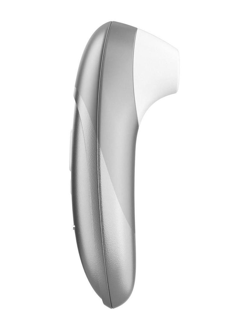 Womanizer Pleasure Air Pro Rechargeable Silicone Air Pulse Clitoral Vibrator - Silver Grey