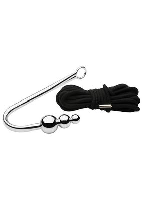 Master Series Roped Beaded Anal Hook with Rope