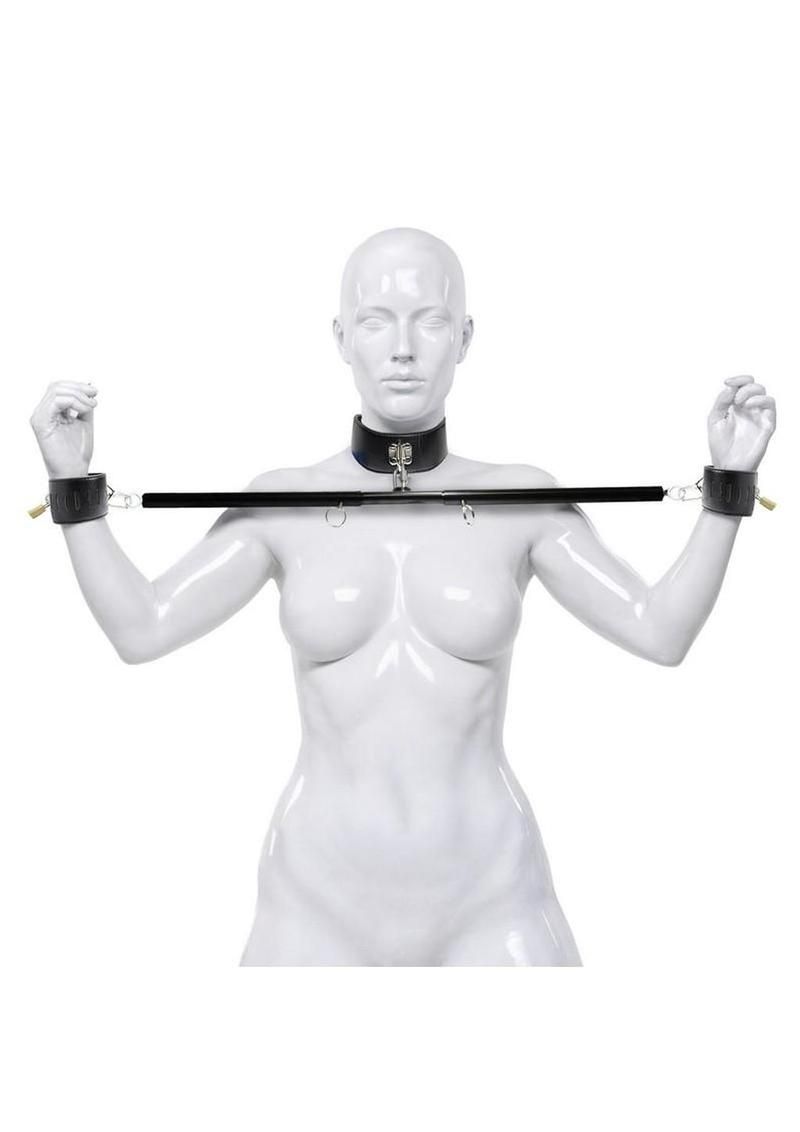 Master Series Dominion Bar Stainless Steel Spreader Bar with Collar &amp; Restraints