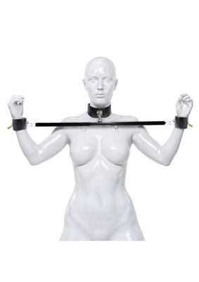 Master Series Dominion Bar Stainless Steel Spreader Bar with Collar &amp; Restraints