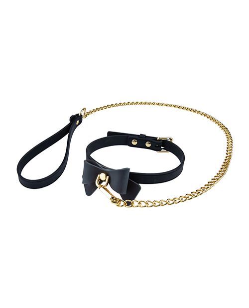 Blush Temptasia Ardor Collar &amp; Leash w/Bow - Black