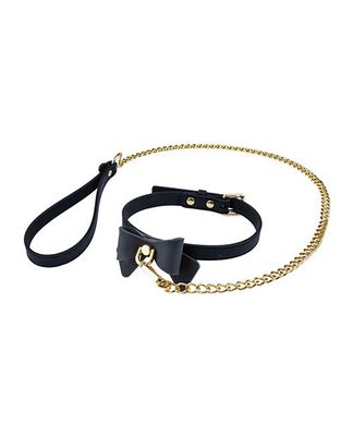 Blush Temptasia Ardor Collar &amp; Leash w/Bow - Black
