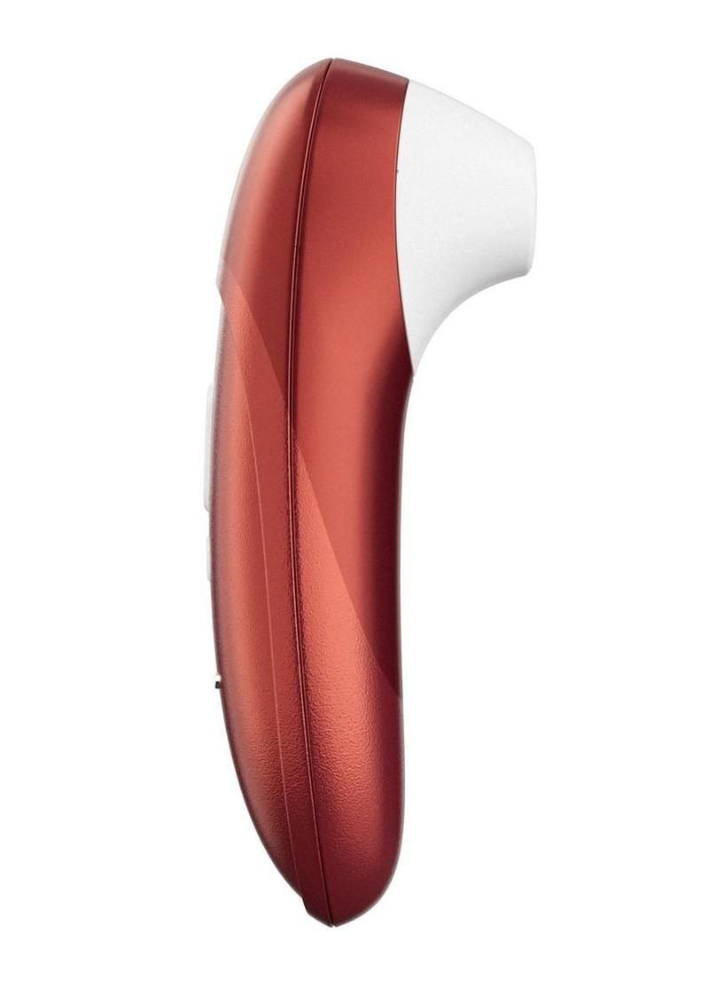 Womanizer Pleasure Air Pro Rechargeable Silicone Air Pulse Clitoral Vibrator - Bordeaux Red
