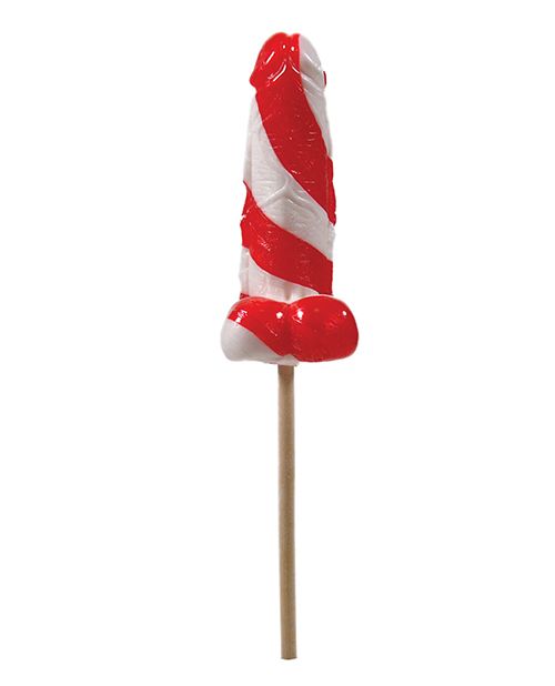 Cock Tailz Liquor Flavored Pecker Pops - Strawberry Mojito - Red/White Stripe