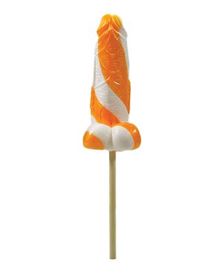 Cock Tailz Liquor Flavored Pecker Pops - Sex on the Beach - Orange/White Stripe