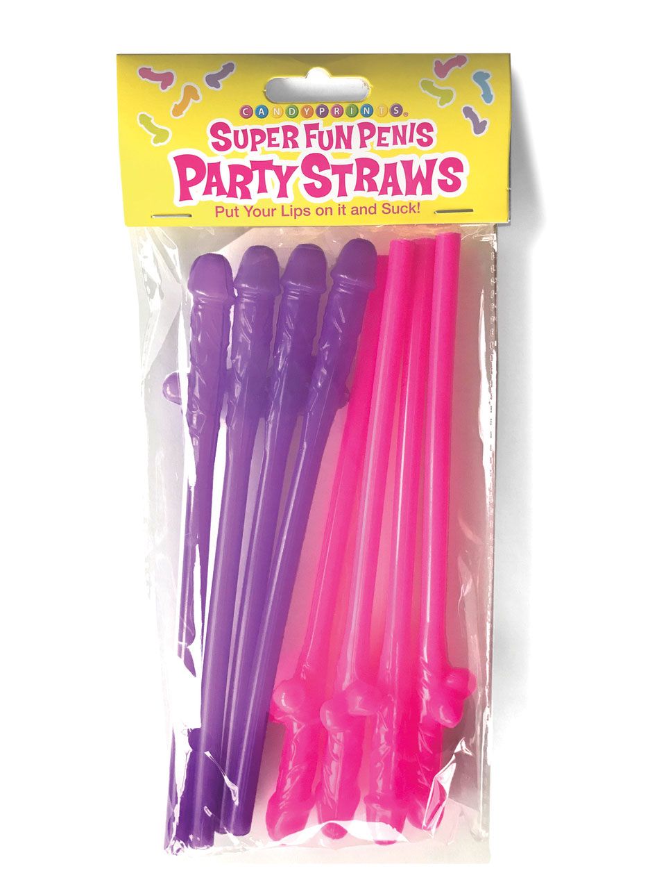 Super Fun Penis Party Straws - Pink &amp; Purple