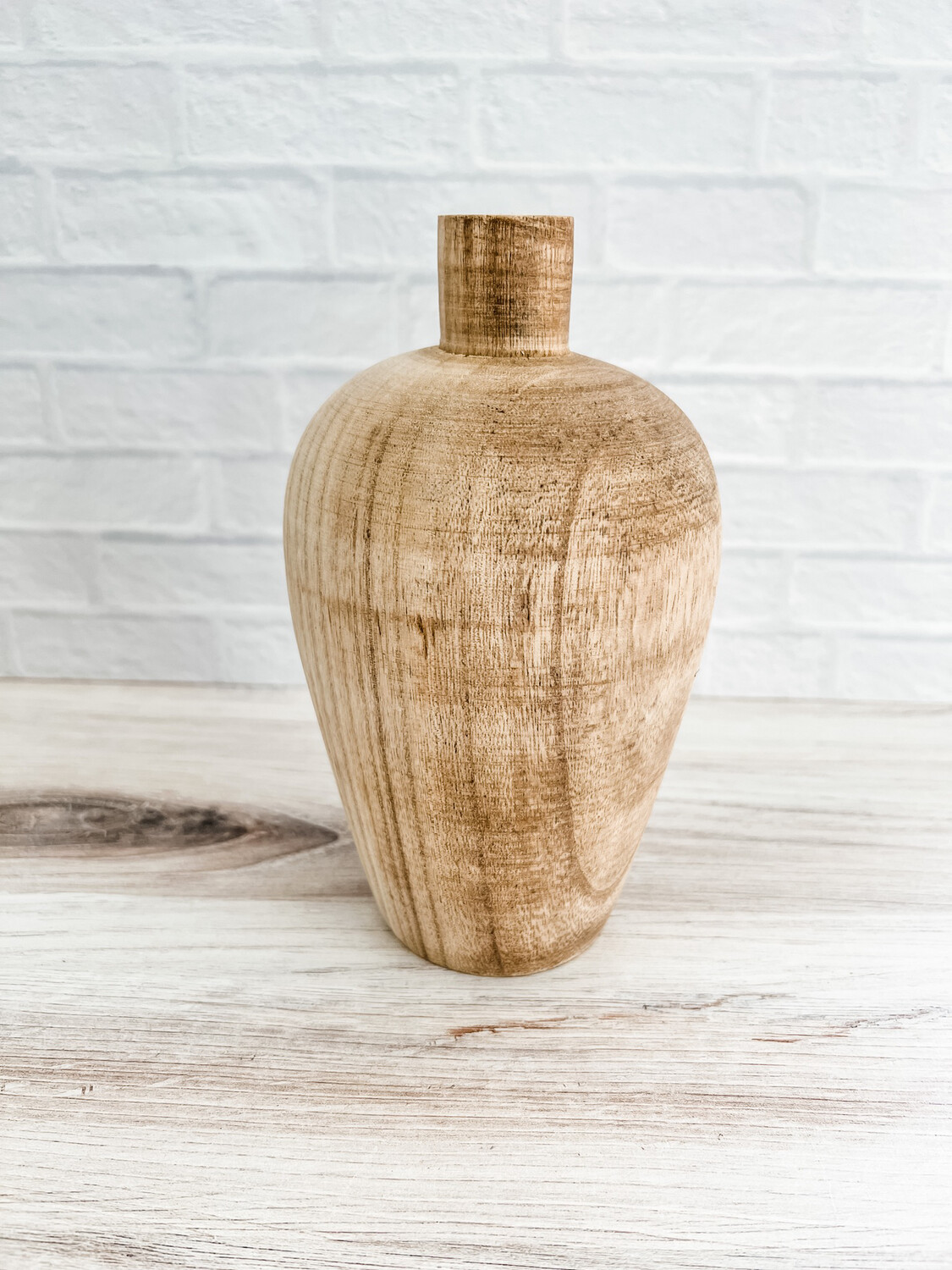 Oval Wood Vase