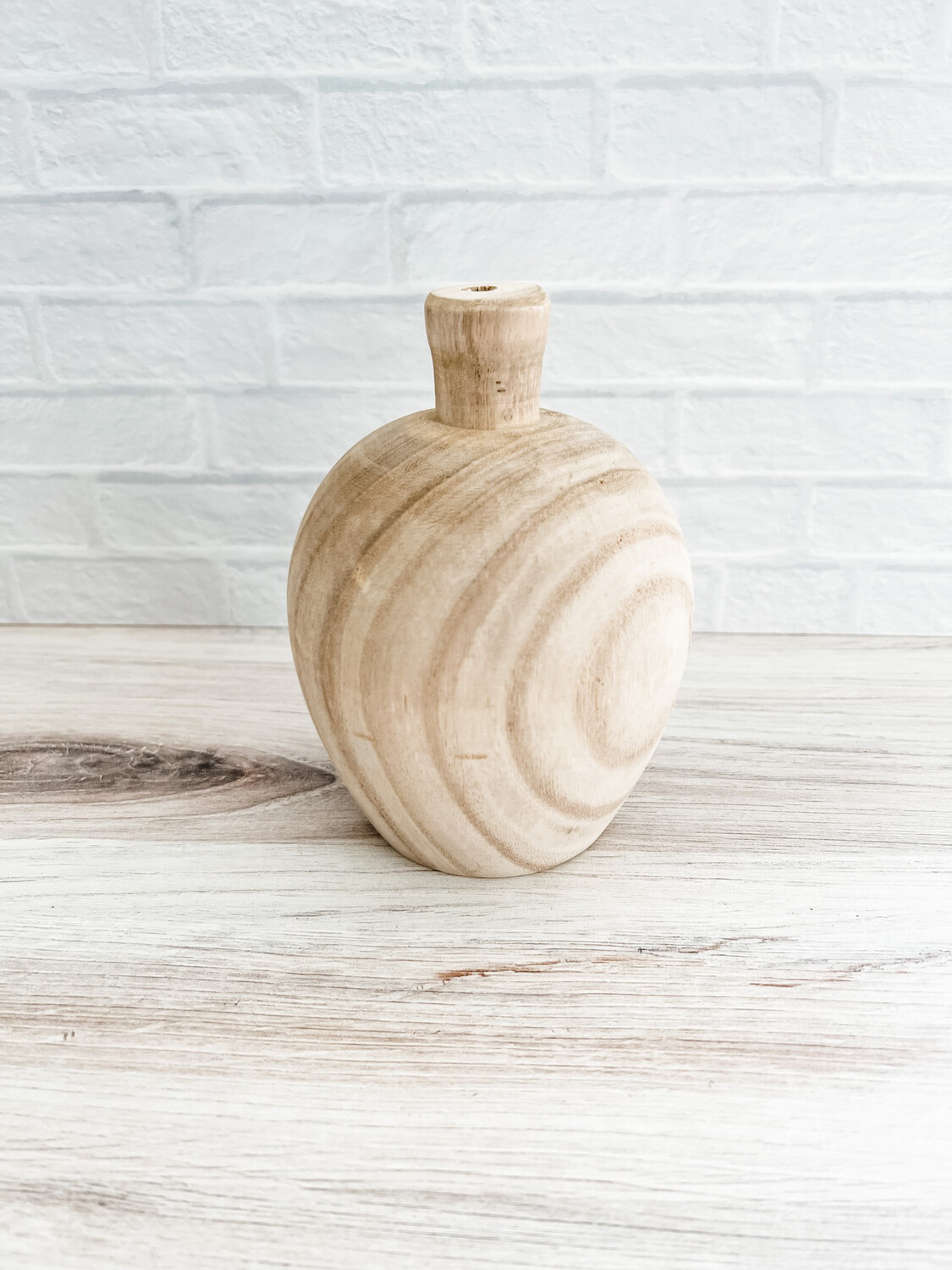 Round Wood Vase