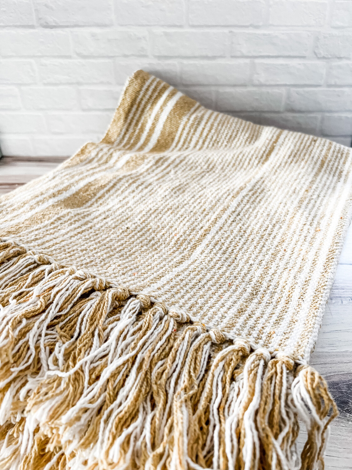 Cream & Gold Throw Blanket