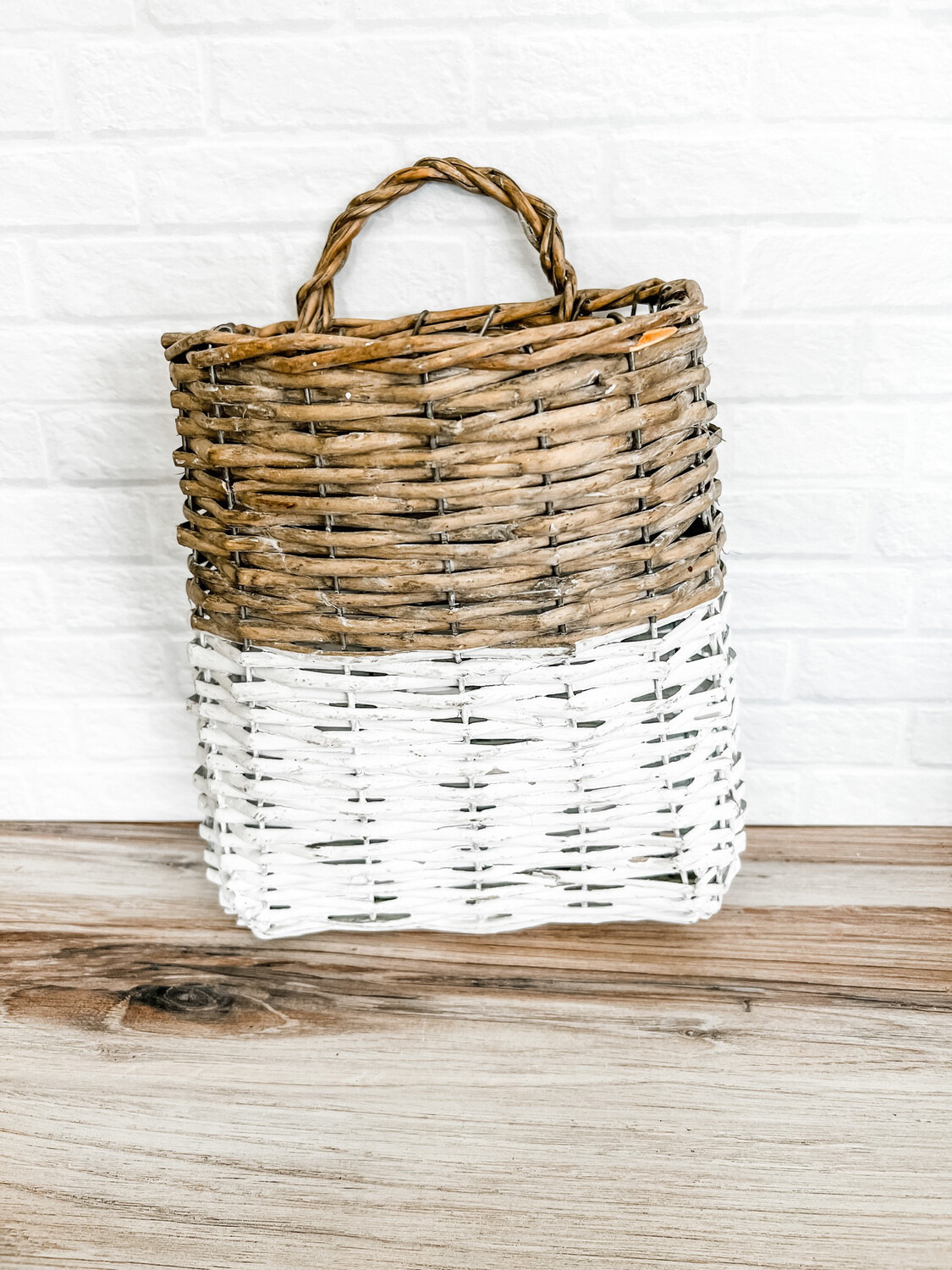 Wall Basket White Dipped L
