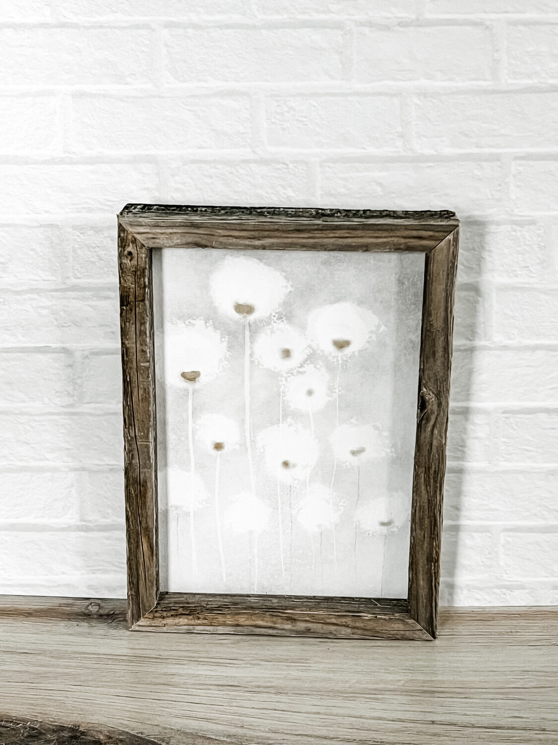 Puffy White Flowers Shelf Art