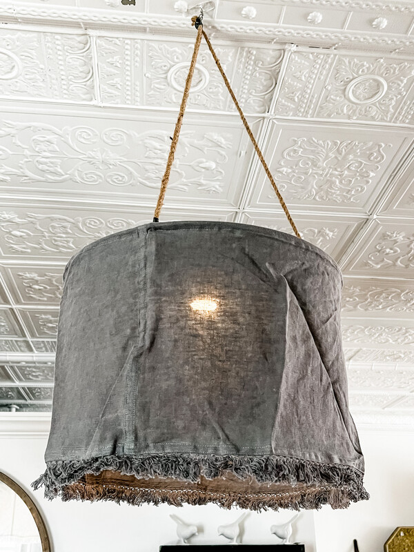 Grey Linen Lampshade