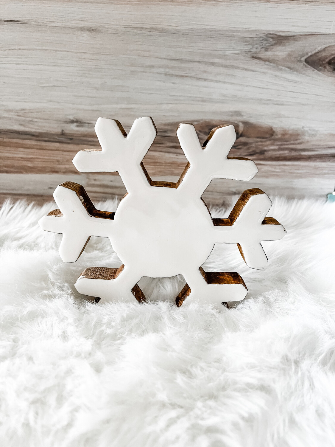 White &  Wood Snowflake L
