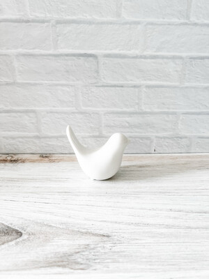 White Ceramic Bird L