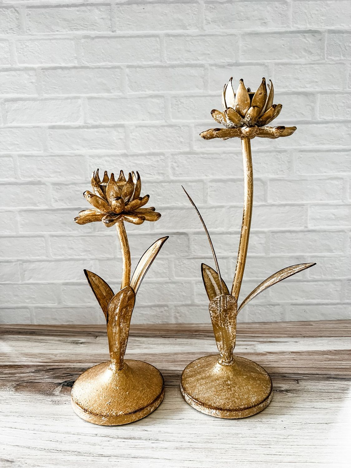 Set/2 Flower Taper Holders