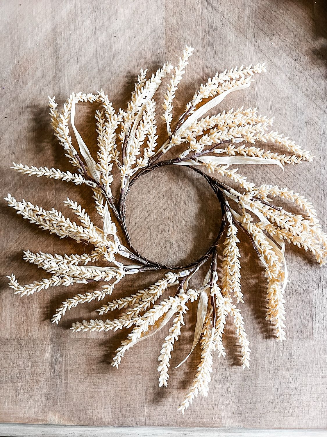 Wheat &amp; Raffia Candle Ring