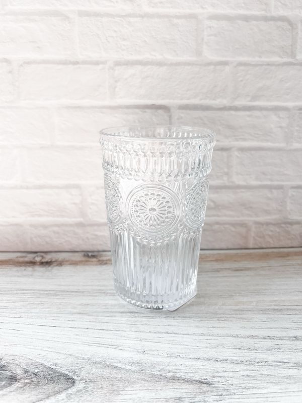 Vintage Textured Drinking Glass