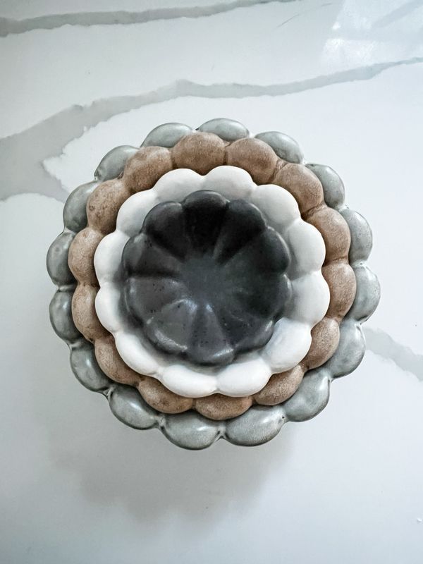 Stoneware Flower Bowls