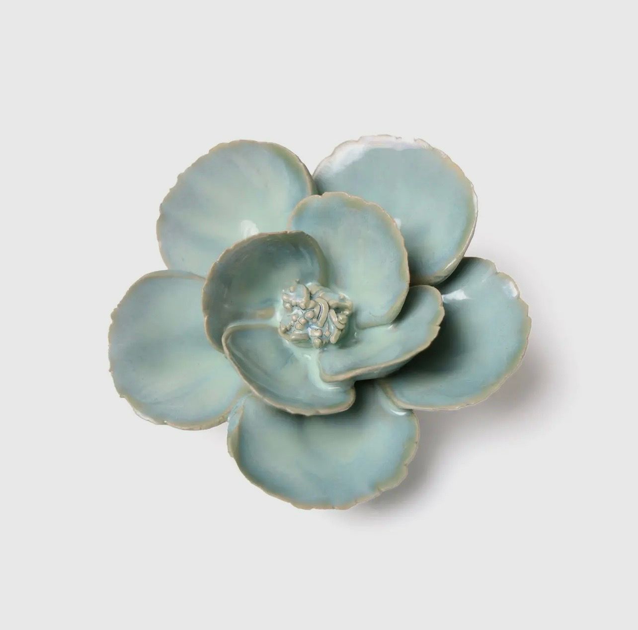 Ceramic Teal Lotus Flower