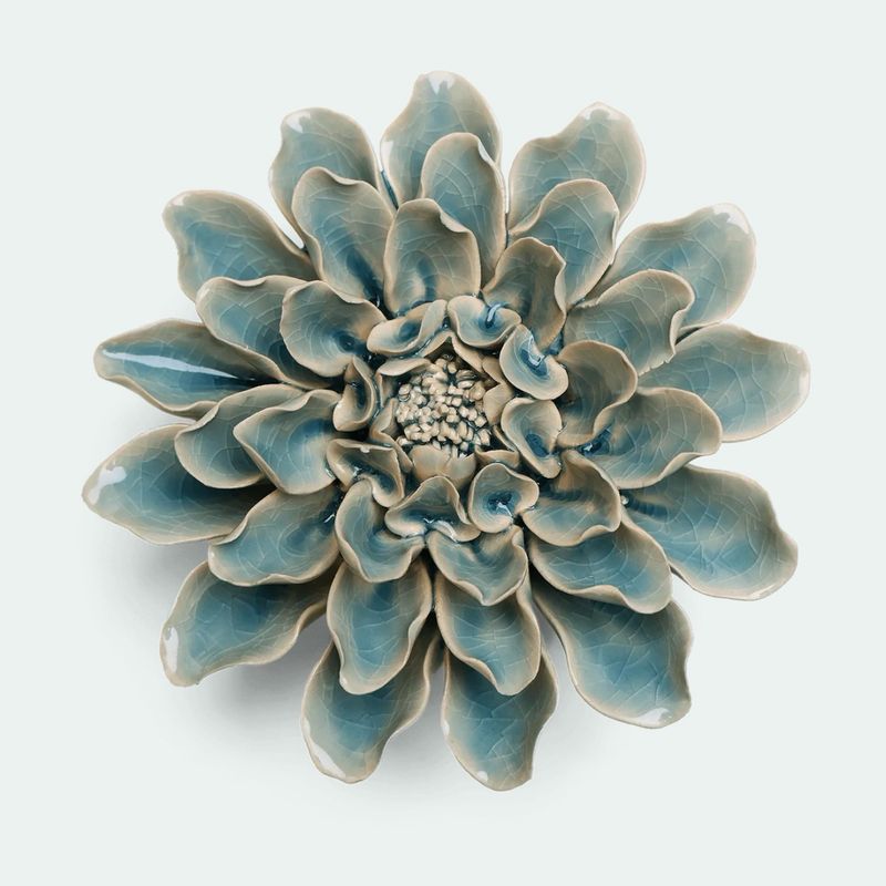 Ceramic Teal Dahlia