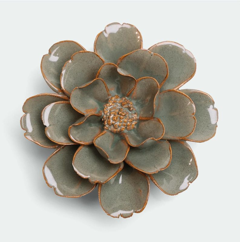 Ceramic Green Hibiscus