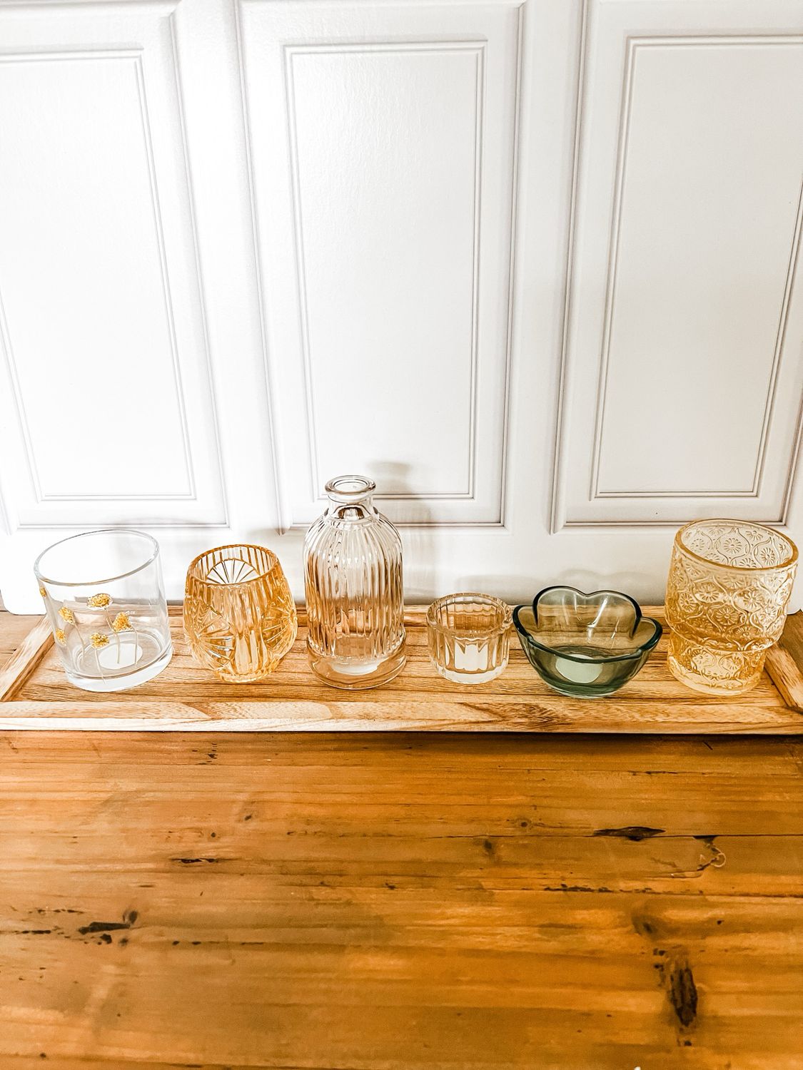 Glass Tealight/Votive holder W/tray