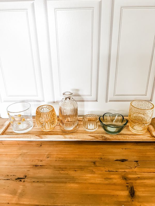 Glass Tealight/Votive holder W/tray