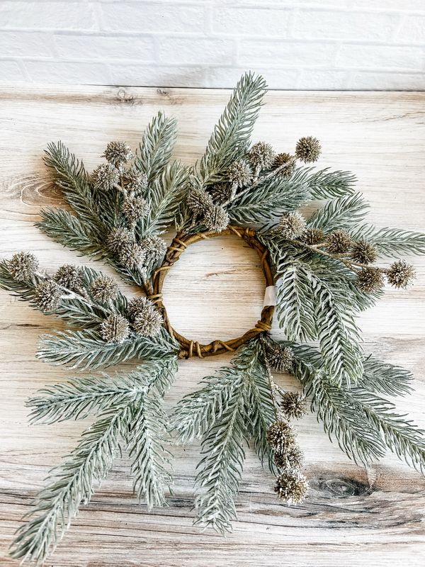 Frosty Midwinter Fir Candle Ring Frosty Midwinter Fir Candle Ring