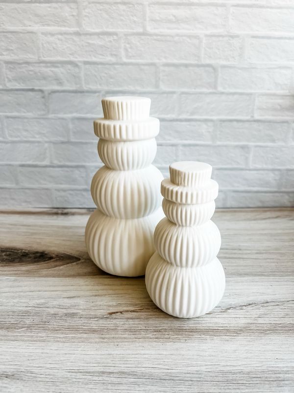 Stoneware Snowman with LED Light Stoneware Snowman with LED Light