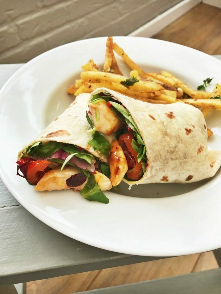 Sweet Chilli Chicken Wrap & Fries Sweet Chilli Chicken Wrap & Fries