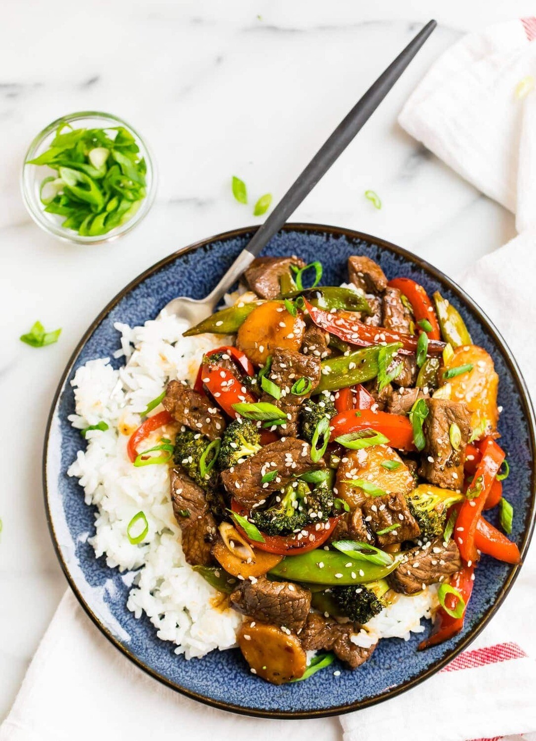 Oriental Beef Stir Fry & Rice