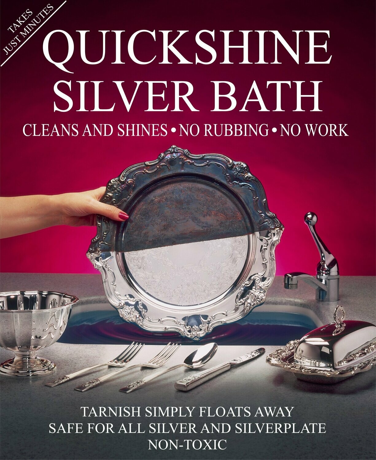 Caraselle Pack of 4 Sachets of Quickshine Silver Bath 4 x 50g