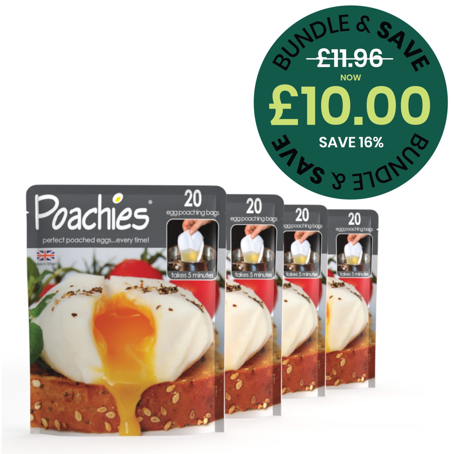 RRP $29.95! Made in UK New WILTSHIRE Non-stick Poachies Egg Poacher 60 Bags