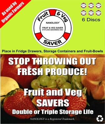 Fruit & Veg Saver - includes 6 discs - Save Money Fresher for Longer