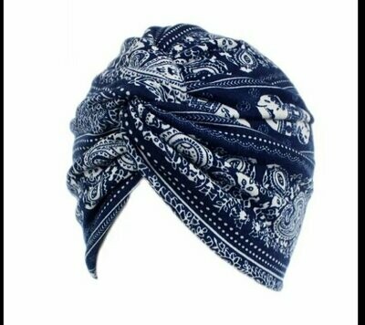 Turban style indien éléphant bleu