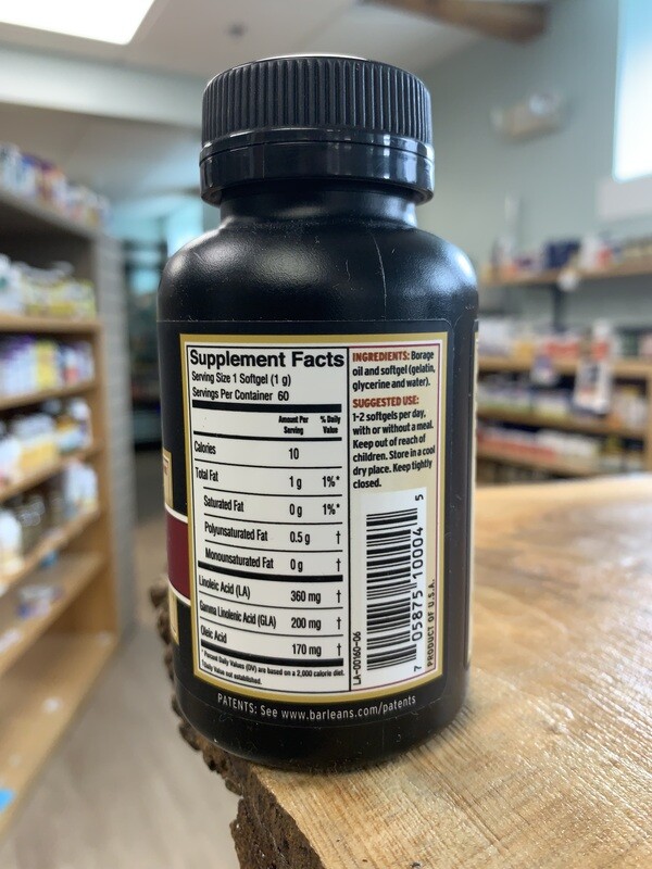 BARLEAN'S Borage Oil 1000 mg. 60 S.G.