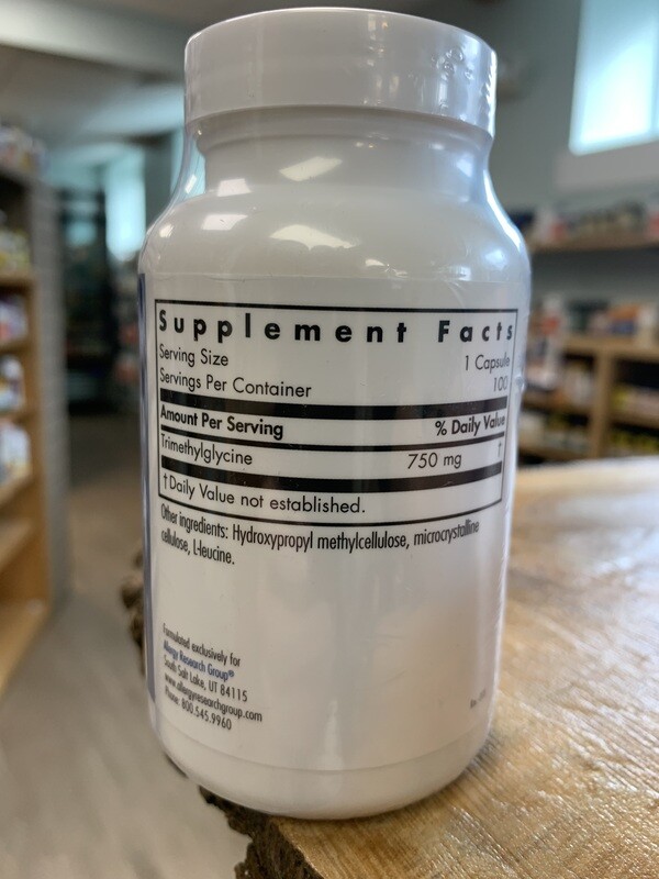 ALLERGY RESEARCH GROUP TMG 750 mg. 100 Veg. Caps.
