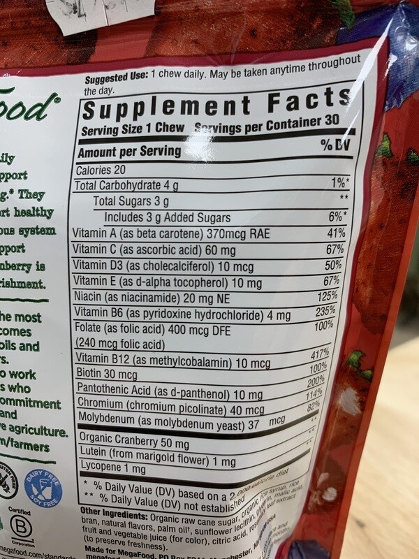 MEGAFOOD Women's Mixed Berry Flavor Multivitamin 30 Soft Chews