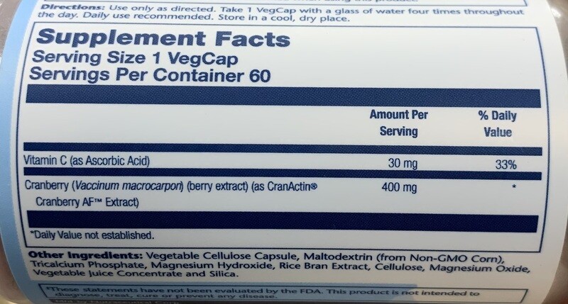 Solaray CranActin 60 Veg Caps